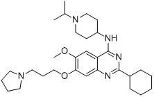 2-cyclohexyl-N-(1-isopropylpiperidin-4-yl)-6-methoxy-7-(3-(pyrrolidin-1-yl)propoxy) quinazolin-4-amine
